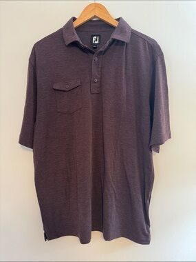 ✅ FOOTJOY Short Sleeve Athletic Polo Golf Shirt Moisture Wicking Performance Tee